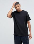 Asos Overhead Shirt In Slub Texture In Black In Regular Fit - Black