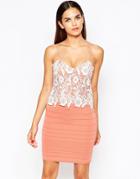 Club L Bandage Dress With Crochet Top