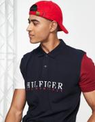 Tommy Hilfiger Color Block Chest Logo Polo In Navy