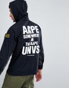 Aape By A Bathing Ape Hooded Shirt With Back Print In Black - Black