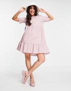 Pieces Mini Smock Dress In Pink Ditsy Floral-multi