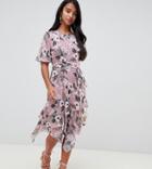 Forever New Petite Floral Printed Tea Dress In Floral Print - Multi