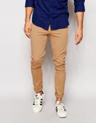 Asos Super Skinny Pants In Soft Tan - Doe
