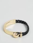 Asos Bangle With Braid And Metal - Gold