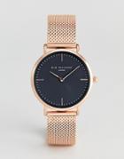 Elie Beaumont Rose Gold Watch With Black Dial - Pink