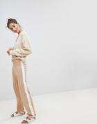 Micha Lounge Stripe Knit Joggers - Cream