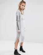 Cheap Monday Type Graphic Print Dress In Gray Marl - Gray
