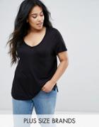 Brave Soul Plus Oversize T-shirt - Black