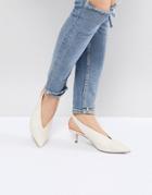 Office Miranda White Sling Back Kitten Heeled Shoes - White