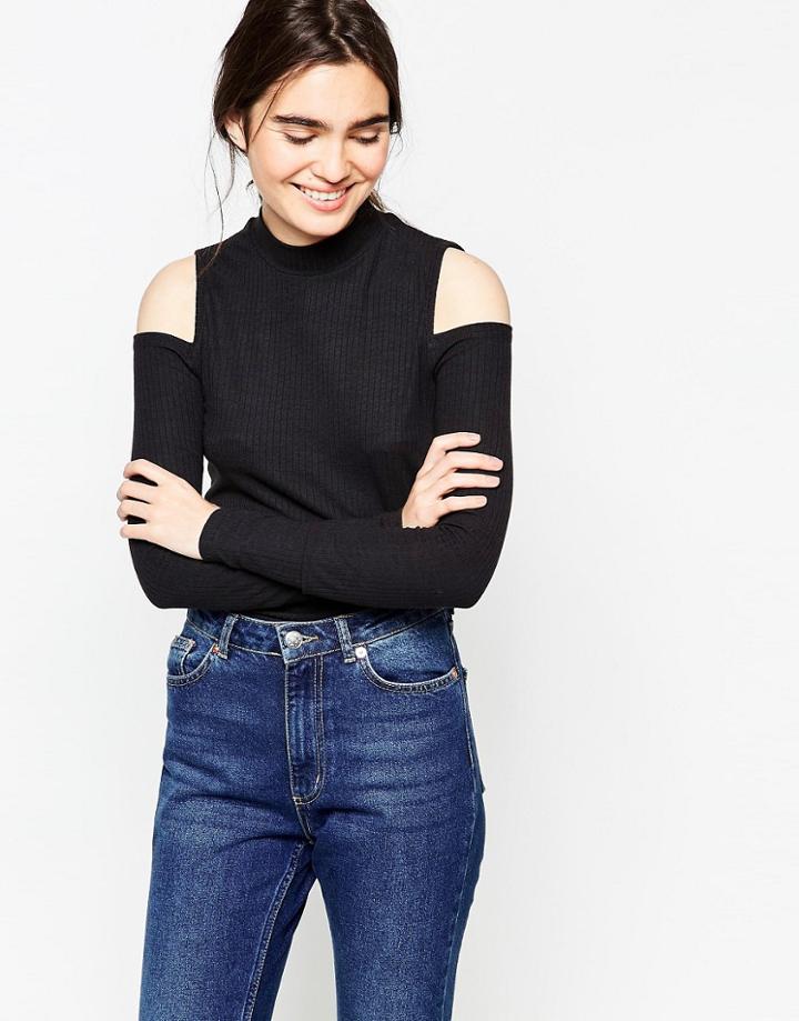 Minimum Fria Cold Shoulder Top - Black