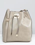 Yoki Fashion Smooth Bucket Bag - Gray