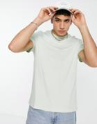 Asos Design T-shirt With Crew Neck In Washed Green