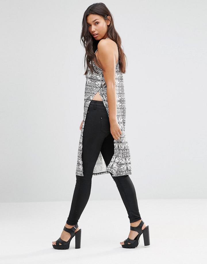 Motel Metti Cami Dress With Side Splits
