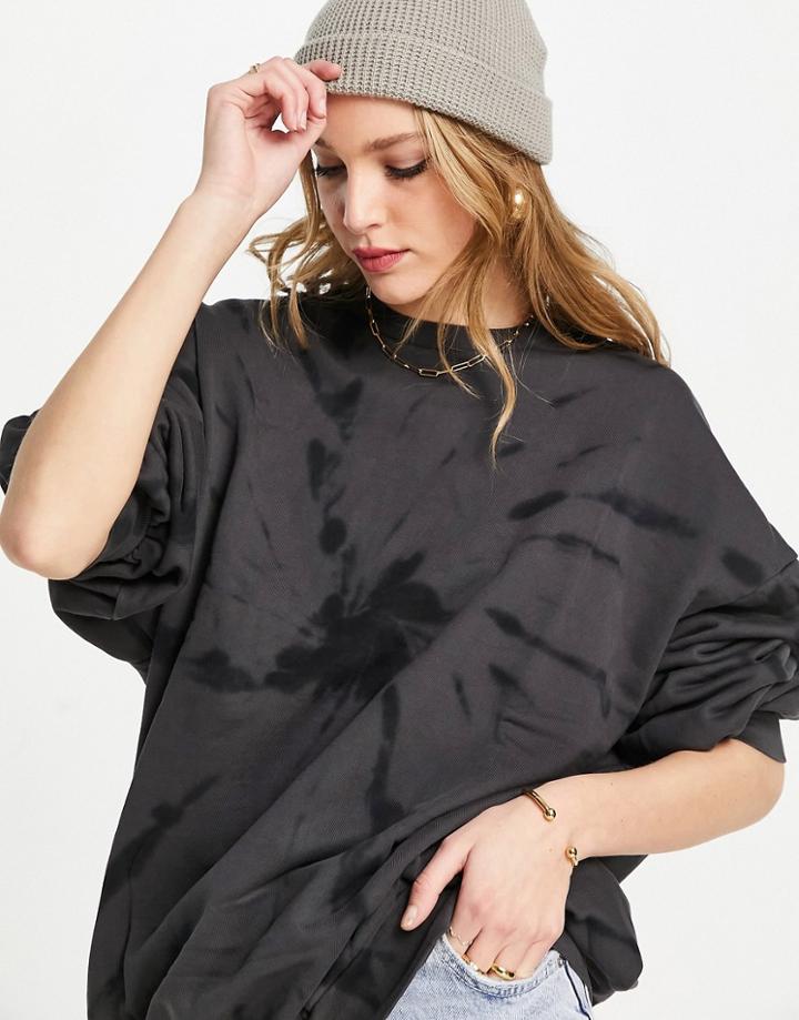 Levi's Crew Neck Sweater In Wash Black Tie Dye
