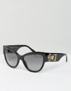 Versace Classic Cateye Sunglasses With Medusa Head Detail - Black