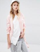 Daisy Street Longline Military Bomber With Pockets In Blush - Pink