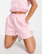 Miss Selfridge Pintuck Seamed Front Short In Pink-multi
