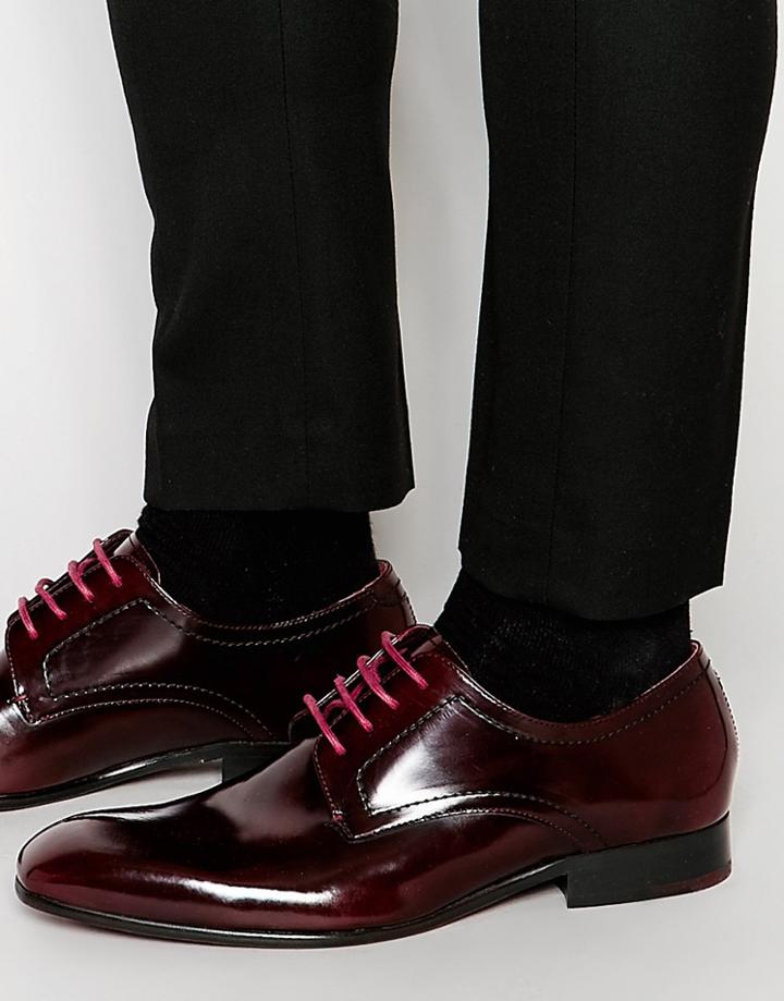 Ted Baker Billay Hi Shine Leather Derby Shoes - Red