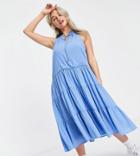 Y.a.s Organic Cotton Mini Shirt Dress With Volume Skirt In Floral Print-multi