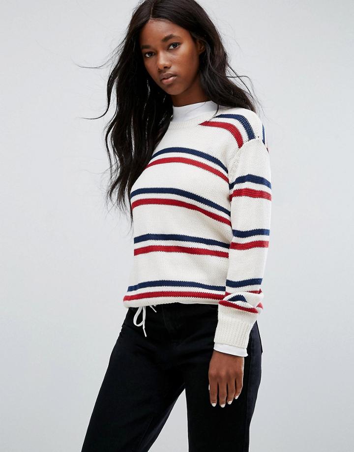 Carhartt Wip Sweater With Stripe In Wool Mix - White