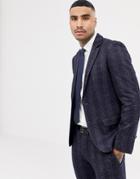 Antony Morato Slim Fit Suit Jacket In Navy Check