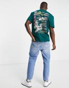 River Island Dragon Back Print T-shirt In Green