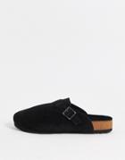 Silver Street Suede Clog Shoes In Black