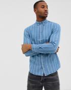 Burton Menswear Denim Shirt In Blue Wash