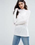 Selected Missy High Neck Sweater - White