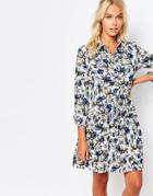 Fashion Union Shirt Dress In All Over Floral Print - Multi