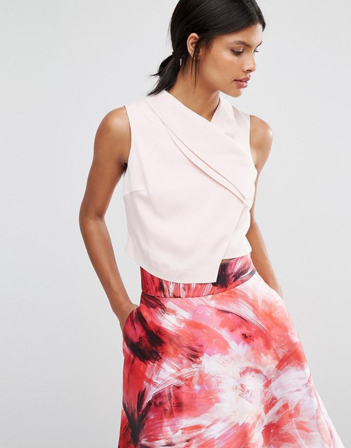 Coast Noella Satin Wrap Top - Pink