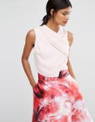Coast Noella Satin Wrap Top - Pink