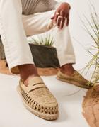 Asos Design Espadrille Loafers In Stone Weave-neutral