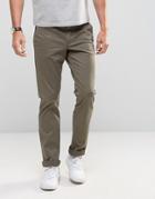 Sisley Slim Fit Chino With Tapered Leg - Green