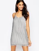 Jovonna Blurred Cami Dress In Stripe - White