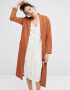 Selected Liga Longline Duster Jacket - Rustic Brown