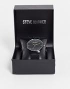 Steve Madden Watch With Mesh Strap In Matt Black