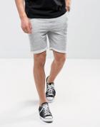 Redefined Rebel Jersey Short With Distressing And Raw Hems - Gray