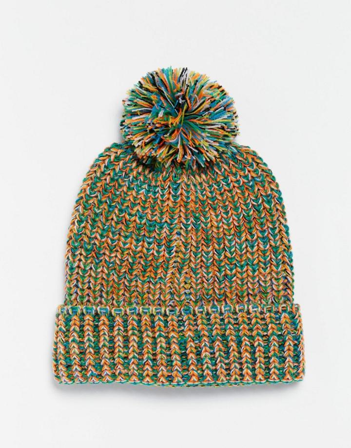 Asos Bobble Beanie In Multi Twist - Multi