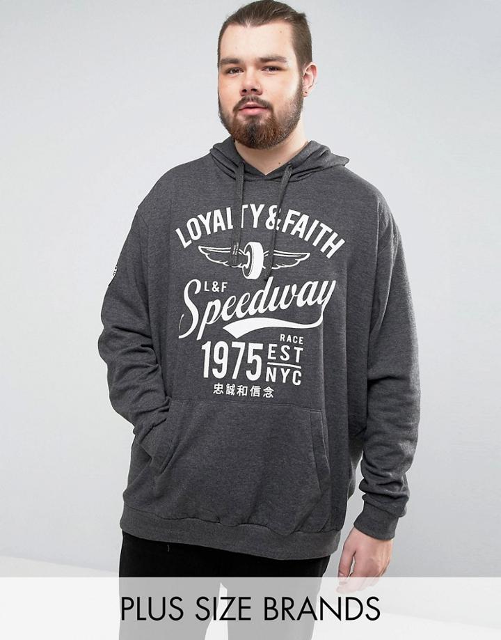 Loyalty And Faith Plus Hoodie - Gray
