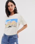 Daisy Street Oversized T-shirt With Good Time Graphics-white