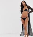 In The Style Maxi Mesh Kimono - Black
