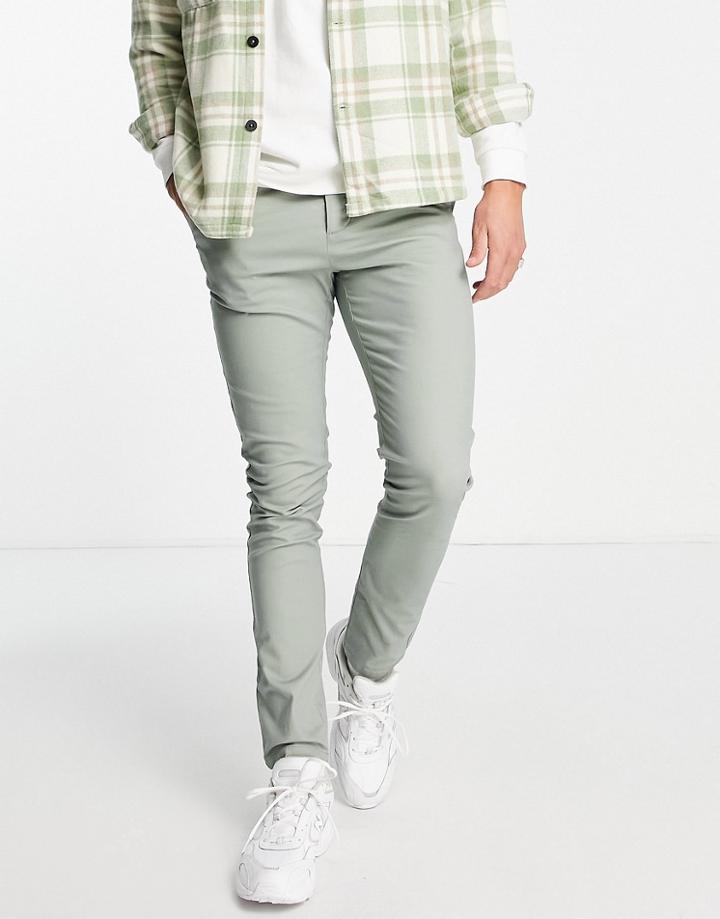 Asos Design Skinny Chinos In Light Green