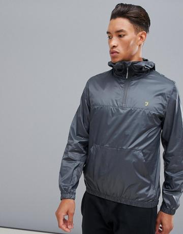 Farah Sport Linwood Overhead Windbreaker In Dark Gray - Gray