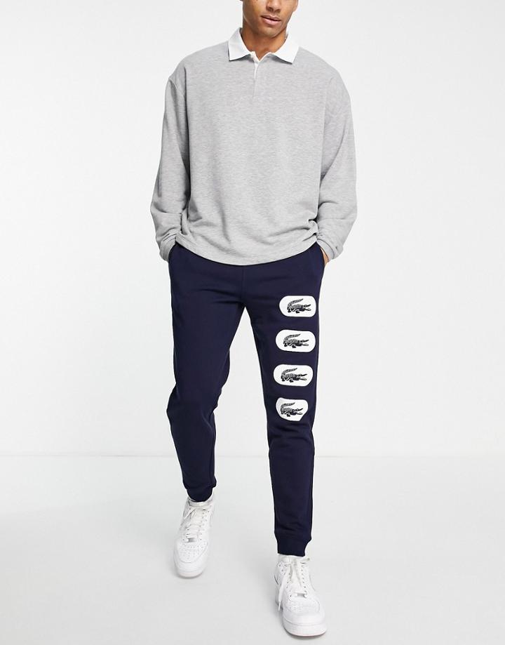 Lacoste Repeat Logo Sweatpants In Navy Exclusive To Asos