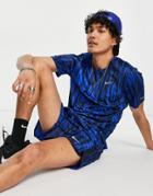 Nike Running Wild Run Printed Miler T-shirt In Blue-blues