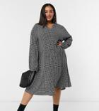 Only Curve Mini Dress In Houndstooth-multi