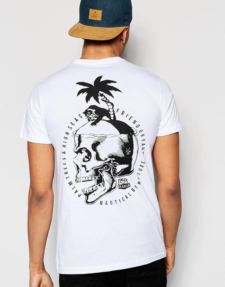 Friend Or Faux T-shirt Skull Island Back Print - White