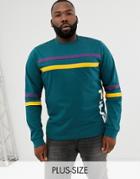 Fila Plus Black Line Daniel Long Sleeve T-shirt With Logo In Green