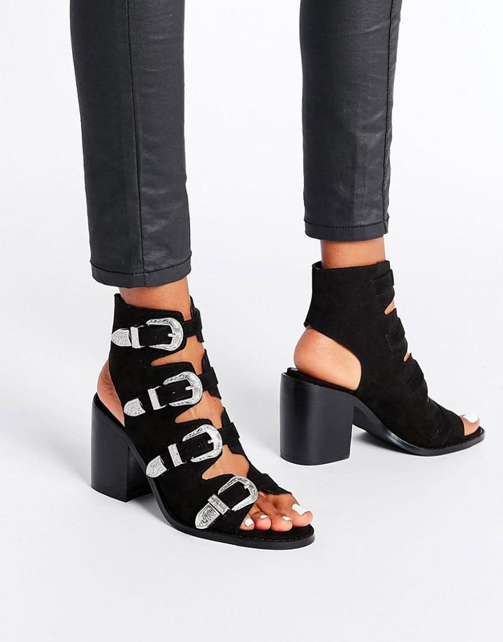 Asos Tarvo Western Heeled Sandals - Black
